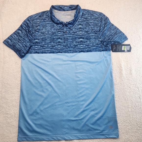 RBX Blue Polo Shirt with Heathered Design - Picture 3 of 12
